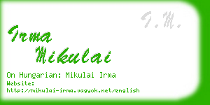 irma mikulai business card